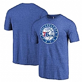 Men's Philadelphia 76ers Distressed Team Logo Blue T-Shirt FengYun,baseball caps,new era cap wholesale,wholesale hats